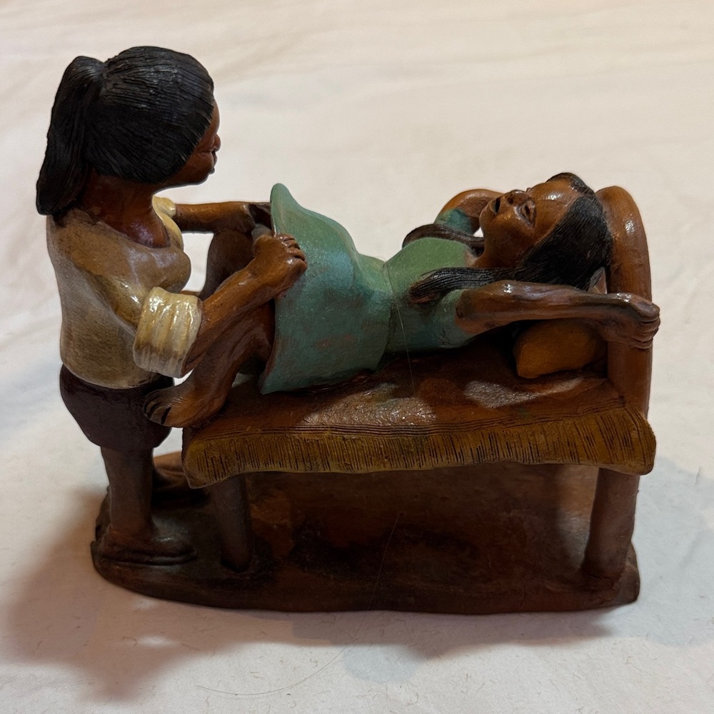 Handcrafted Figurine of Two Women - Support during childbirth